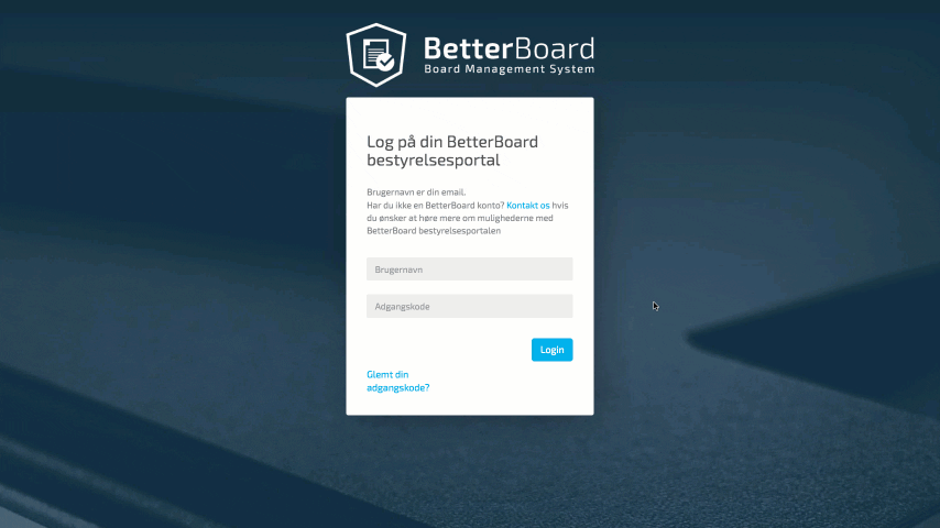 2-faktor login på BetterBoard Bestyrelsesportal